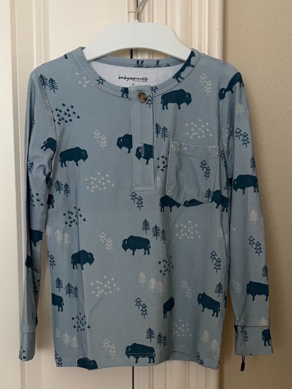Baby Sprouts - Boy’s LS Henley Shirt (Buffalo)